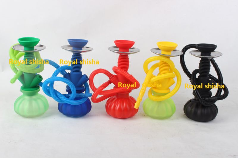 Small Portable Glass Vase Silicone Stem Pumpkin Hookah Shisha