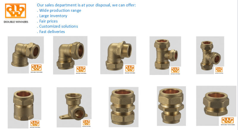 Brass Compression Fitting Straight Male Coupler FxC