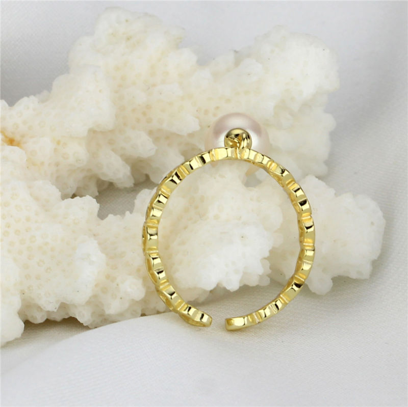 Gold Plated Natural Real Resizable Pearl Ring