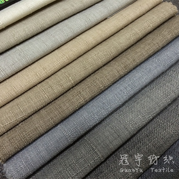 Compound Linen Fabric with Brushed Backing for Sofa