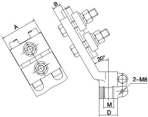 Sbj-S Type Double Conductor Copper Hole Pole Clamp