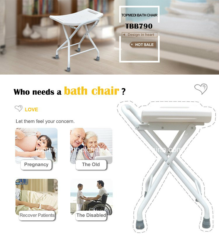 Topmedi Bathroom Safety Equipment Foldable Steel Bath Chairs