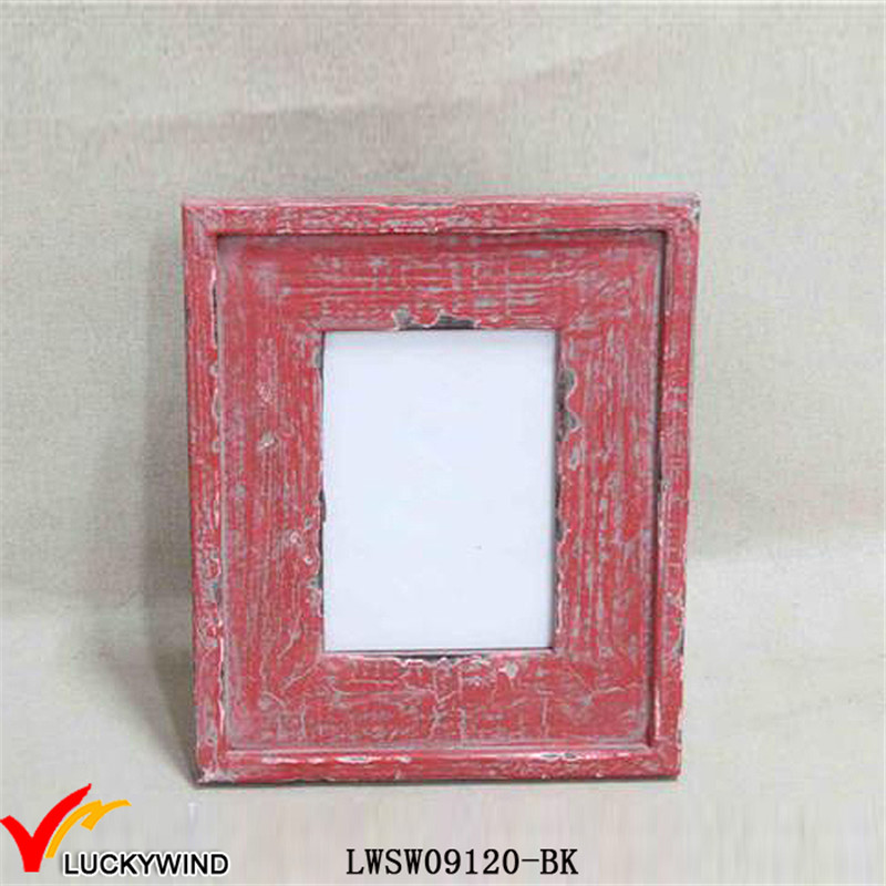 Chic Red Table Standing Distressed Photo Frames