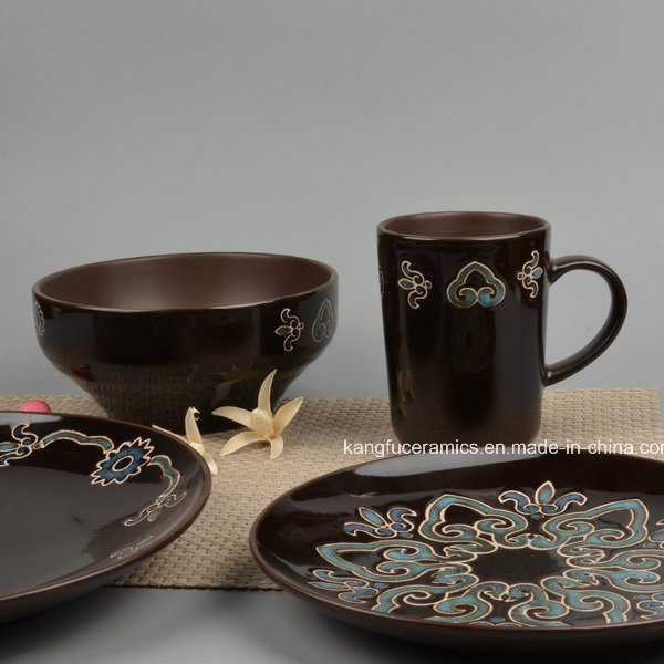 Fancy Design Glazed Ceramic Tableware Set