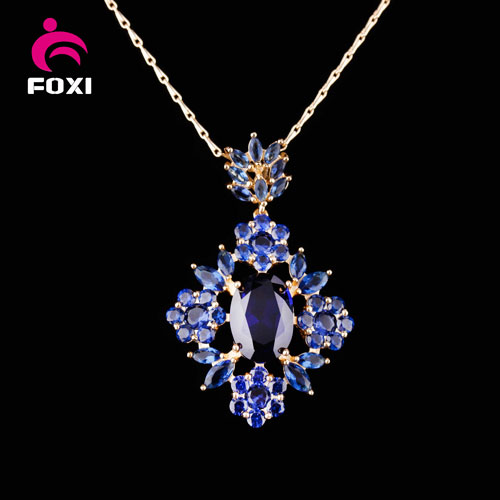 Blue Stone Design CZ 18k Gold Fashion Jewelry Sets for Friends Gift