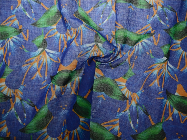 Custom High Quality Printed Ramie Cotton Fabric (DSC-4170)