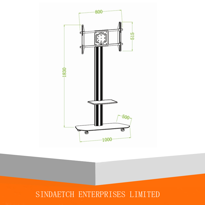 Aluminium TV Cart with Portrait / Landscape by 90 Degree