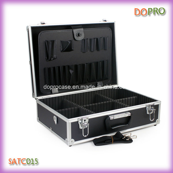 Wholesale Black Color Handle Portable Hairdresser Tool Box (SATC015)