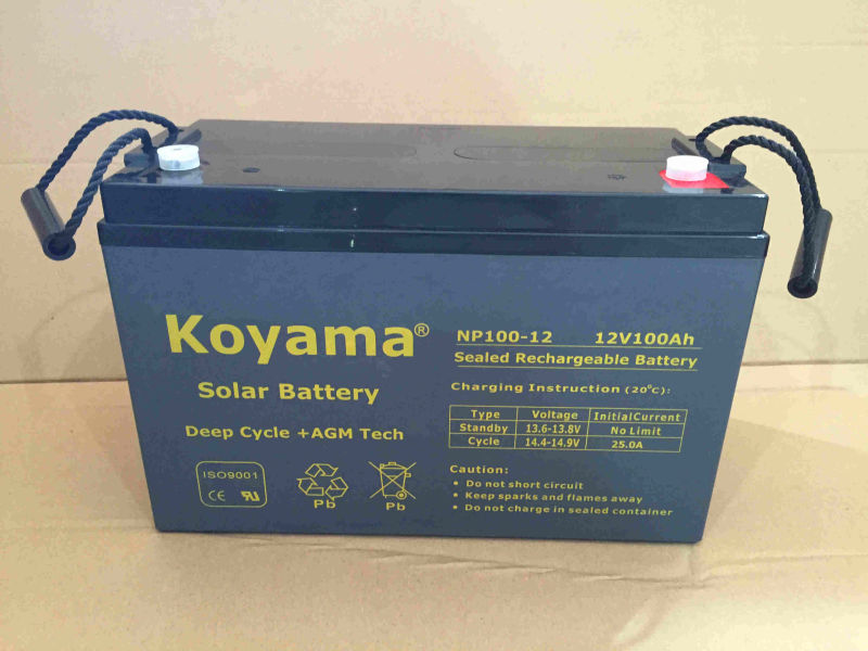 12V 100ah Lead Acid AGM Stationary Battery for Telecom, Solar & Backup System