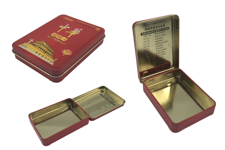 Cigarette Tin Box Wholesale Hinge Tin Container Hot Sale