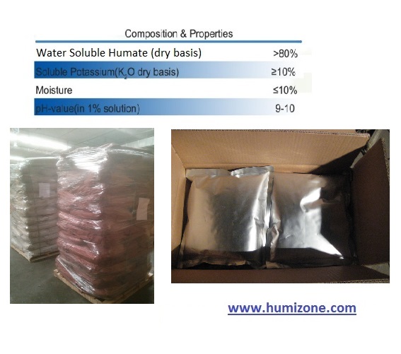 Humizone 80% Powder Potassium Humate Humic Acid From Leonardite