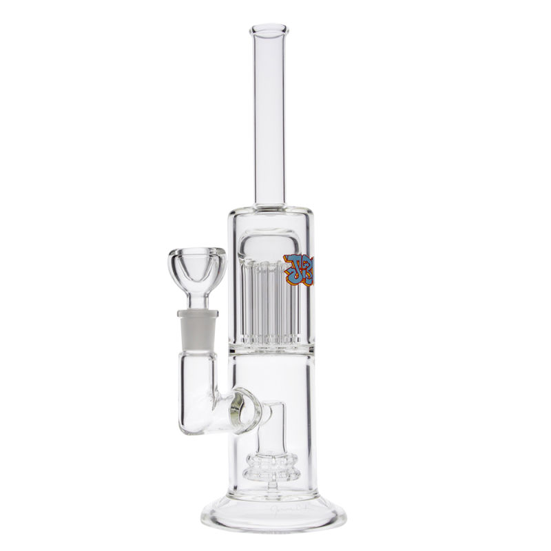 10-Arm Tree Double Showerhead Perc Glass Smoking Water Pipe (ES-GB-571)