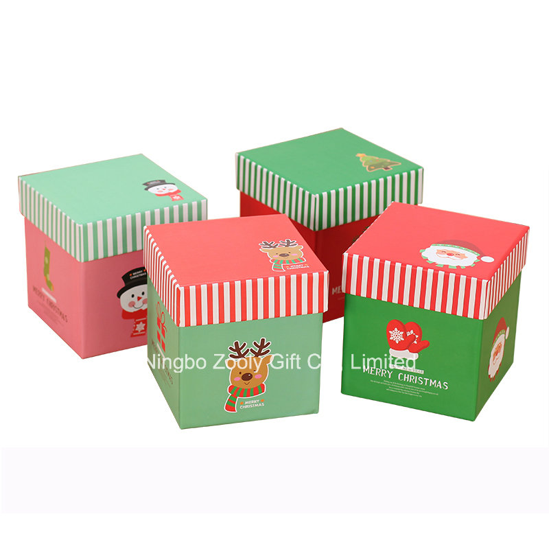 Customized Christmas Printing Square Paper Gift Boxes for Apple Packing