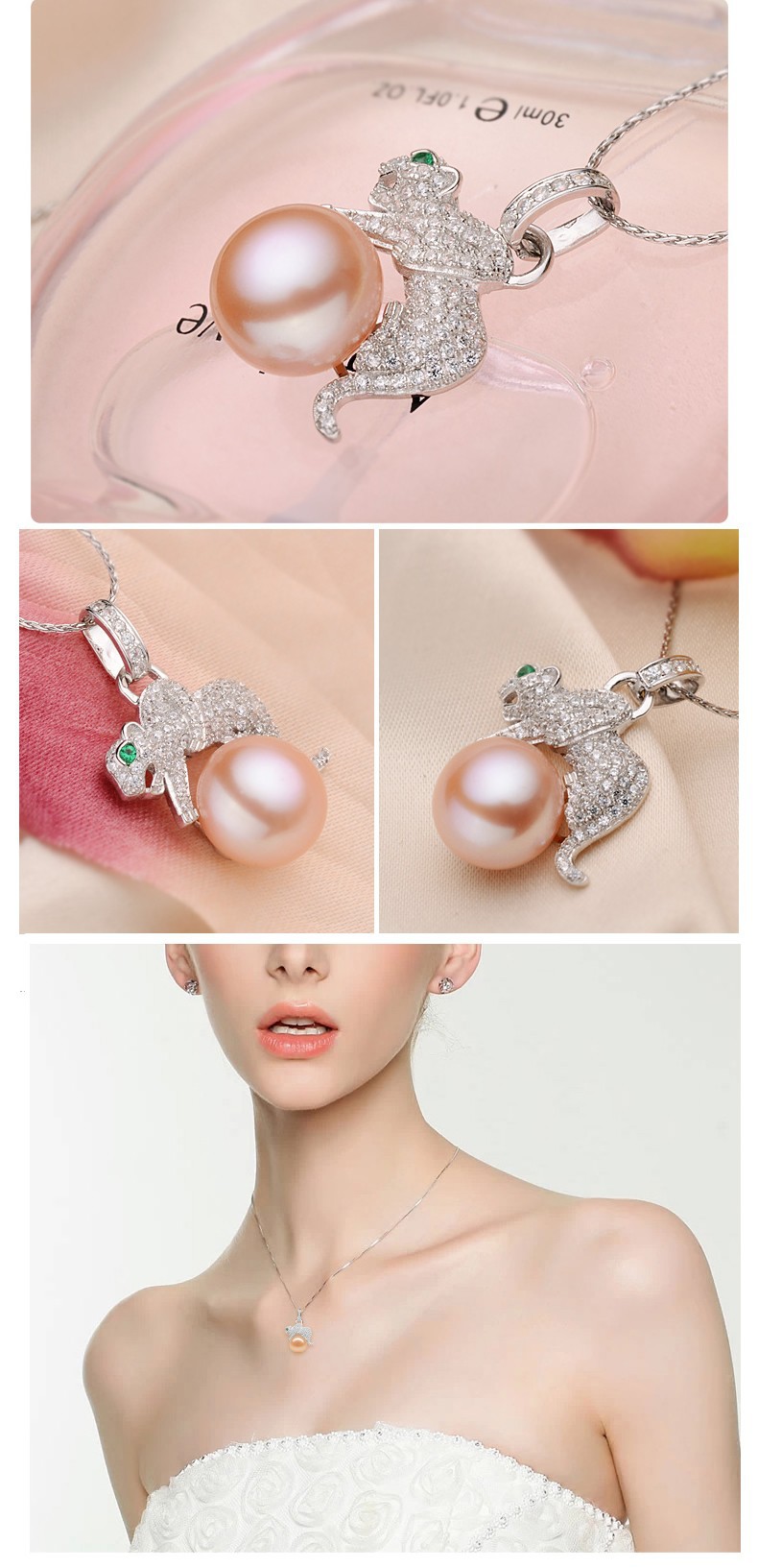 10-11mm AAA Big Semi Round Freshwater Animal Pearl Pendant