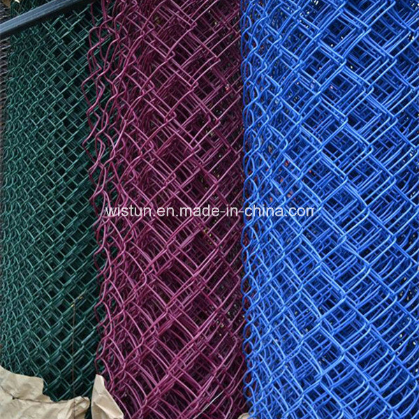 China Factory Galvanized/PVC Coated Chain Link Fence Diamond Wire Mesh