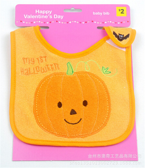 OEM Produce Customized Design Applique Cotton Terry Embroidered Promotional Baby Bib