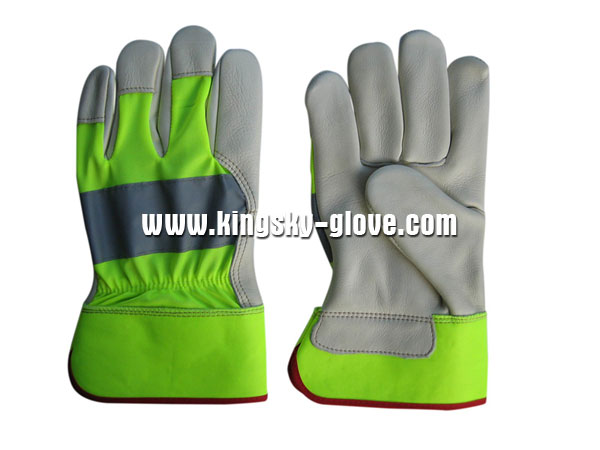 Hi Viz Cow Grain Leather Working Glove (3131)