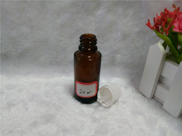 20ml Brown Essential Oil Bottle with White Screw Cap (EOB-13)