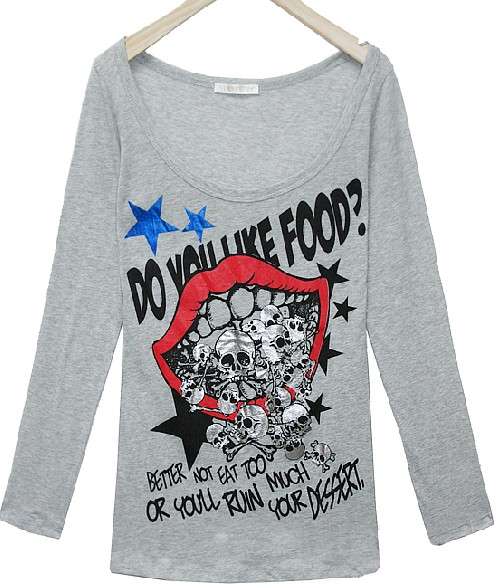 Fashion Screen Printed Custom Girl's Long Sleeve T Shirt