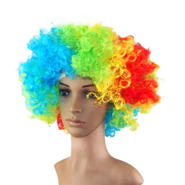 Ladies Santa Fashion Party Wig Synthetic Fibre Football Fan Wig