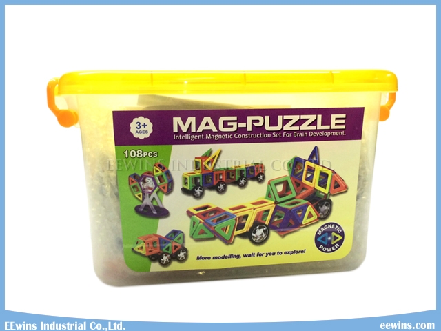 108PCS with Wheels Magnetic Puzzle Toys Wisdom Educational Toys for Children