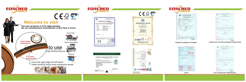 Eoncred Manufacture Solid and Wood Grain Color PVC Edge Banding