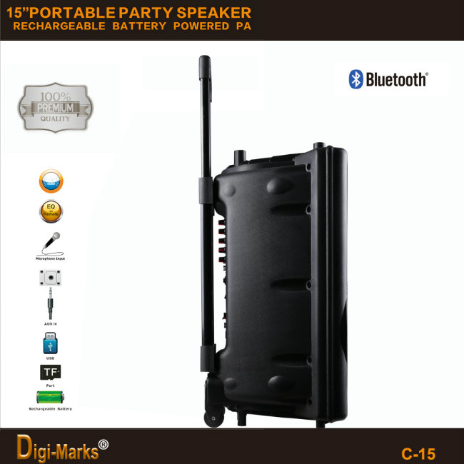 Guangzhou Manufacturer Price Multi-Functional Bluetooth Stereo Battery Active Trolley Speaker