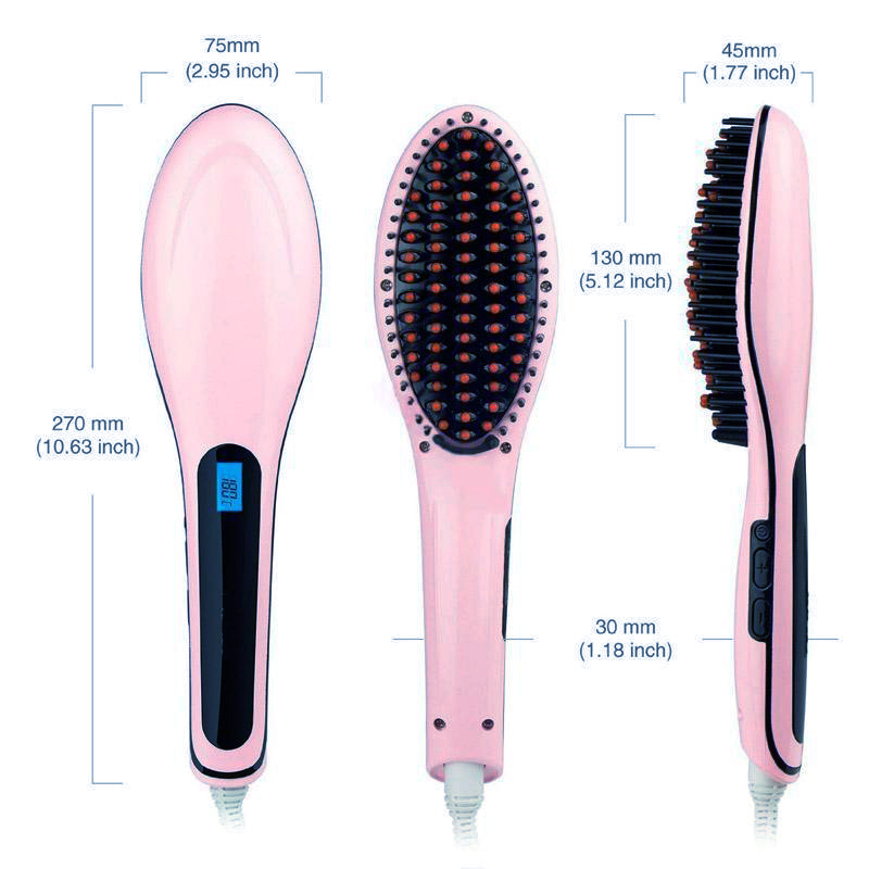 Professional Hot Air Brush Hair Straightener with Digital LCD Display Hair Comb