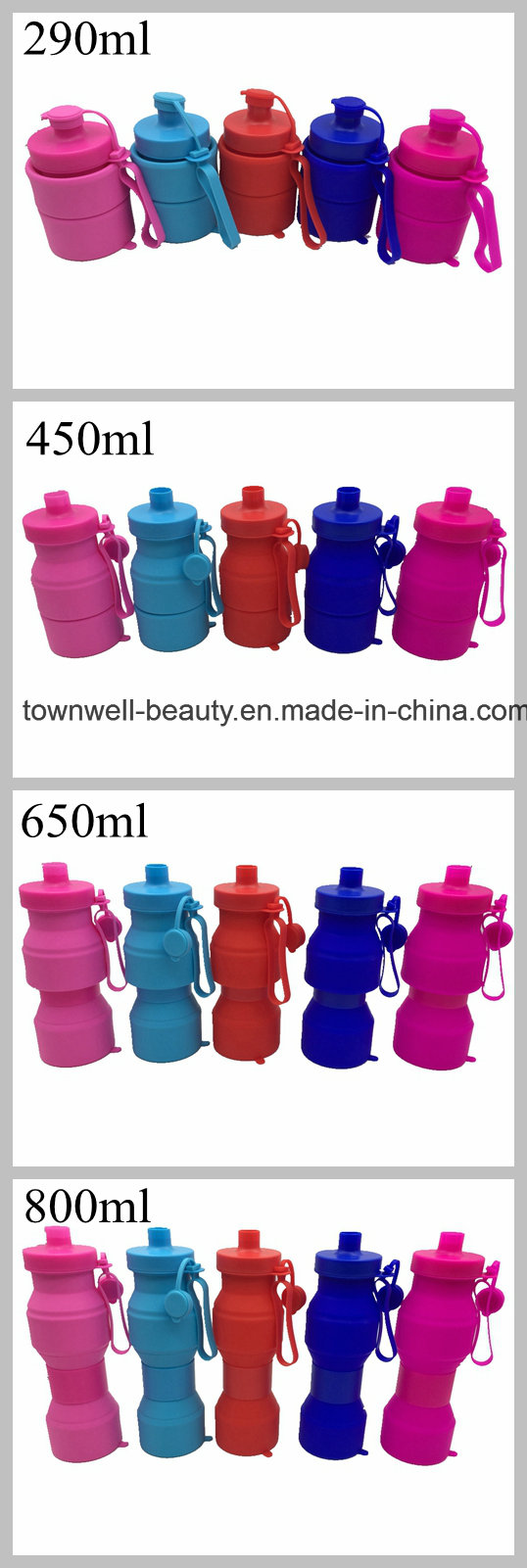 2017 New Product FDA Certified Foldable Water Bottle MOQ 1 PCS