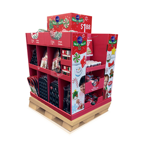 Pop Chirstmas Cardboard Display, Store Paper Display Stand