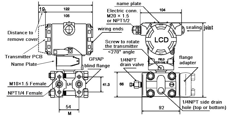 Uip- T61 Ordinary Type Structure Pressure/ Differential Pressure Transmitter