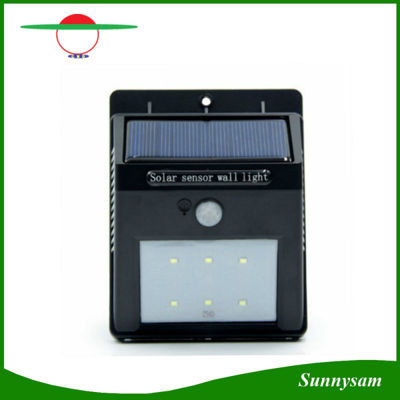 6 LED Triangle Outdoor Solar Sensor Wall Light