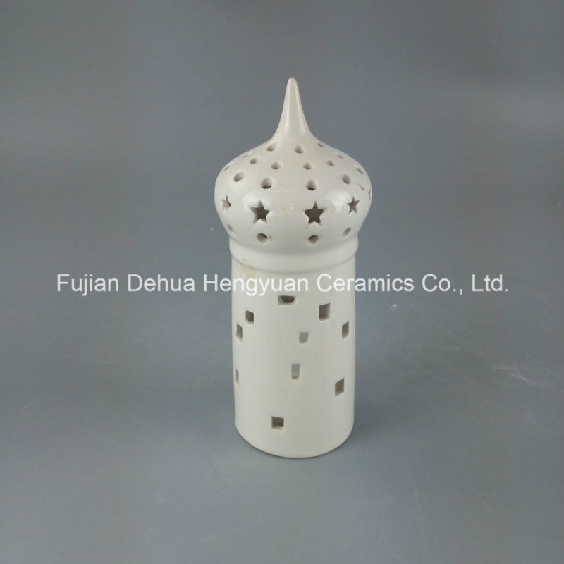 House Shape Ceramic Candle Holder for Islam Decoration