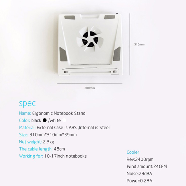 Notebook Cooling Stand with USB 2.0 4 Ports Hub