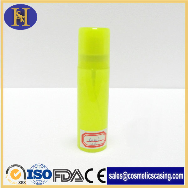 Yellow Makeup Packaging Cosmetic Bottle, 60ml