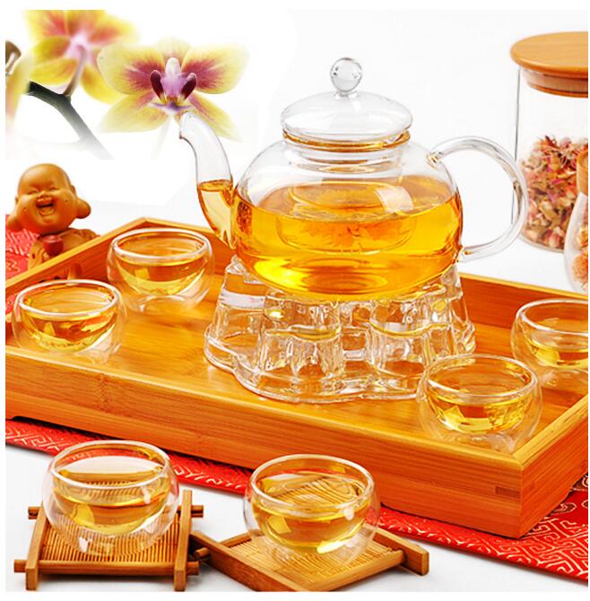 New Design Heart Shape Glass Teapot Warmer for Wholesaler