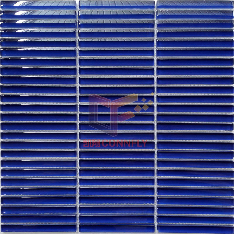 Blue Glass Strip Tile for Pool (PT55)