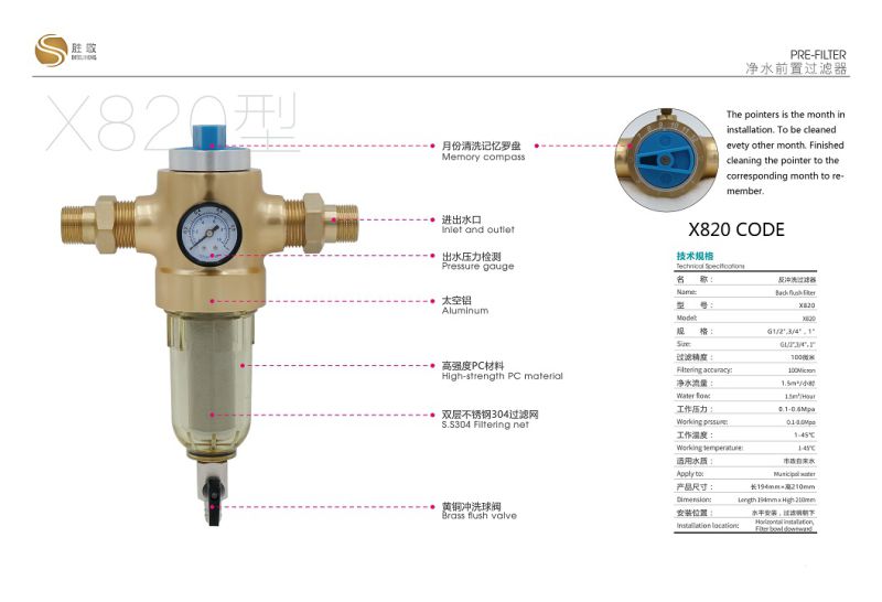 Water Filter Housing in Front of a Washing Machine