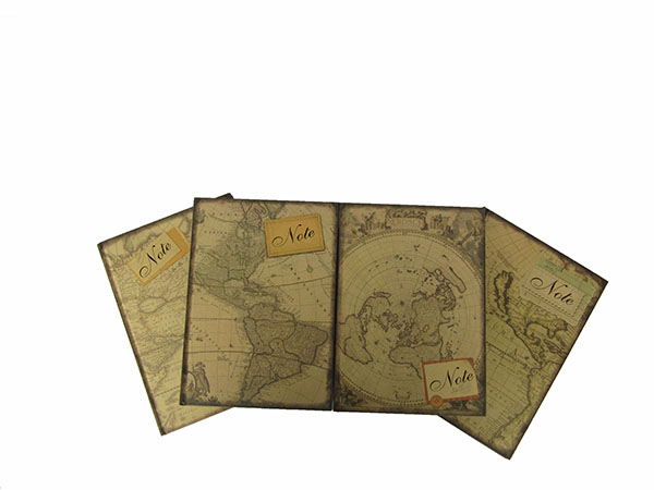 Hot Selling Four Map Design Cover A4 Notebook with Vintage Drawing (NP(A4)-Y-100P-02)