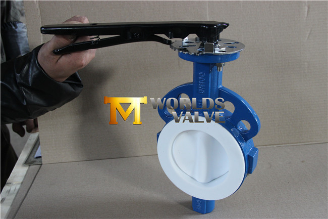 Free Shaft /Gear PTFE Liner Split Body Design Wafer Butterfly Valves