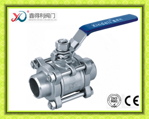 China Factory 1.4408 DIN 3-PC Ball Valve 50mm Pn40 with Drawing