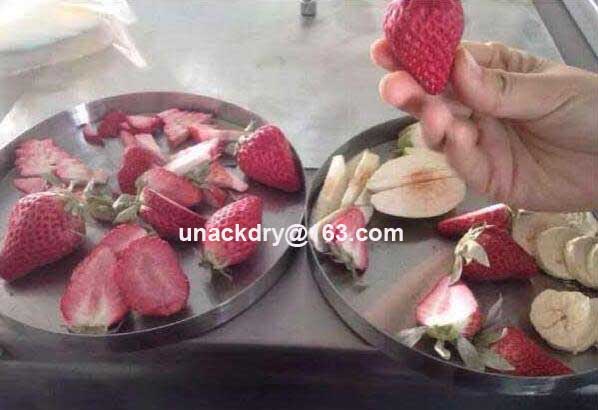 Vacuum Freeze Dryer Drying Banana, Strawberry