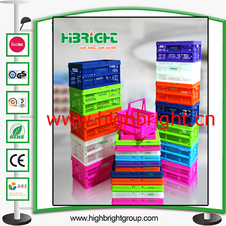 Foldable Plastic Vegetable and Fruit Crate for Agriculture