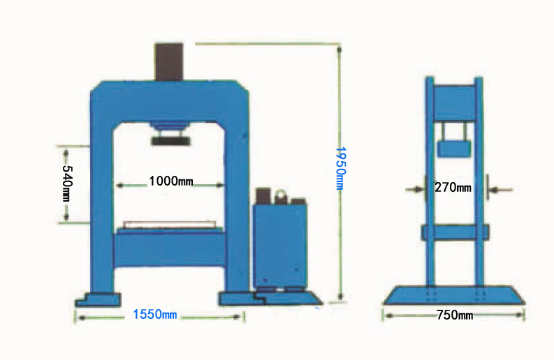 CE Two-Speed Gantry/Bridge Workshop Hydraulic Press with Bending Function (HP-100)