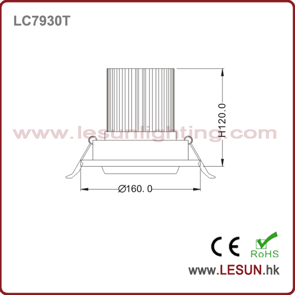 New Product Ce& RoHS Approved 30W Round COB LED Downlight LC7930t