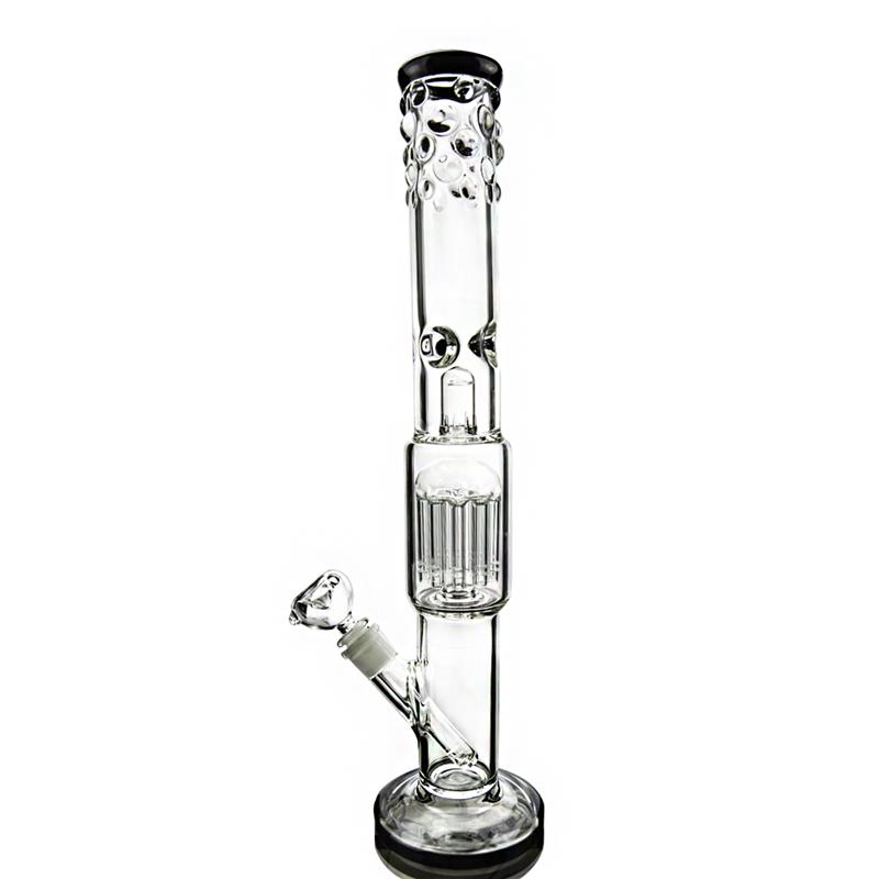 10 Arms Tree Perc Straight Hookah Glass Smoking Water Pipes (ES-GB-347)