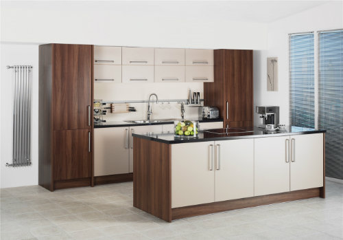 L Shaped Customized Lacquer Kitchen Cabinets