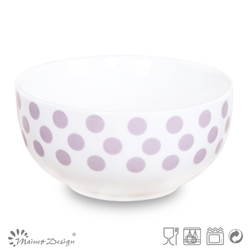 13cm Ceramic Bowl with Simple Color Decal