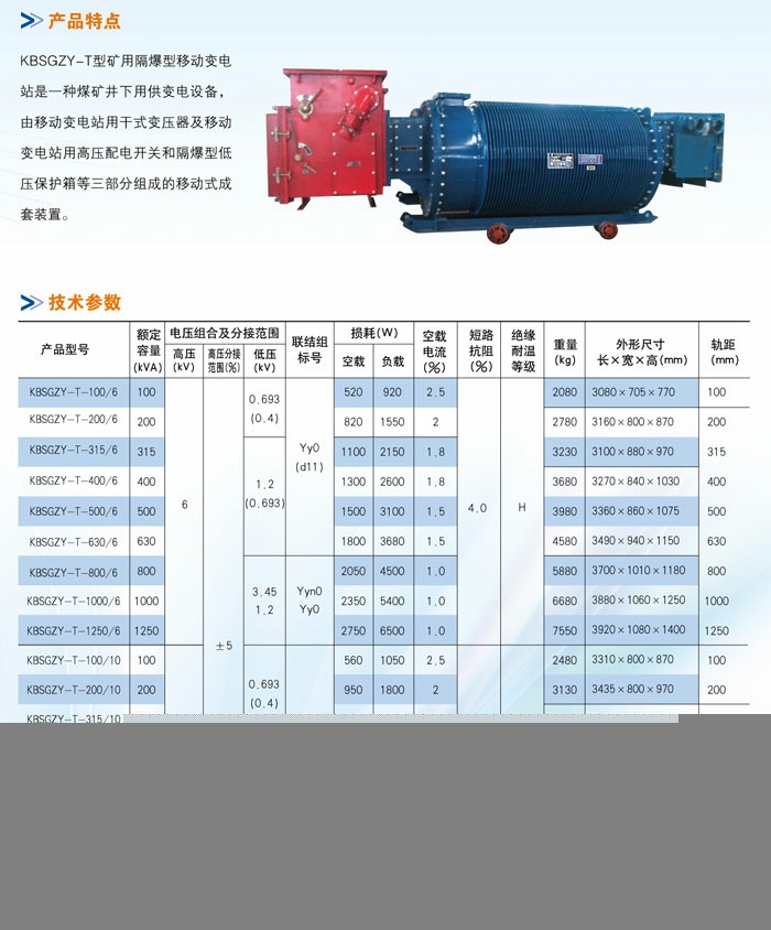 Mining Movable Dry Transformer Substation Mining Explosion-Proof Dry Type Transformer