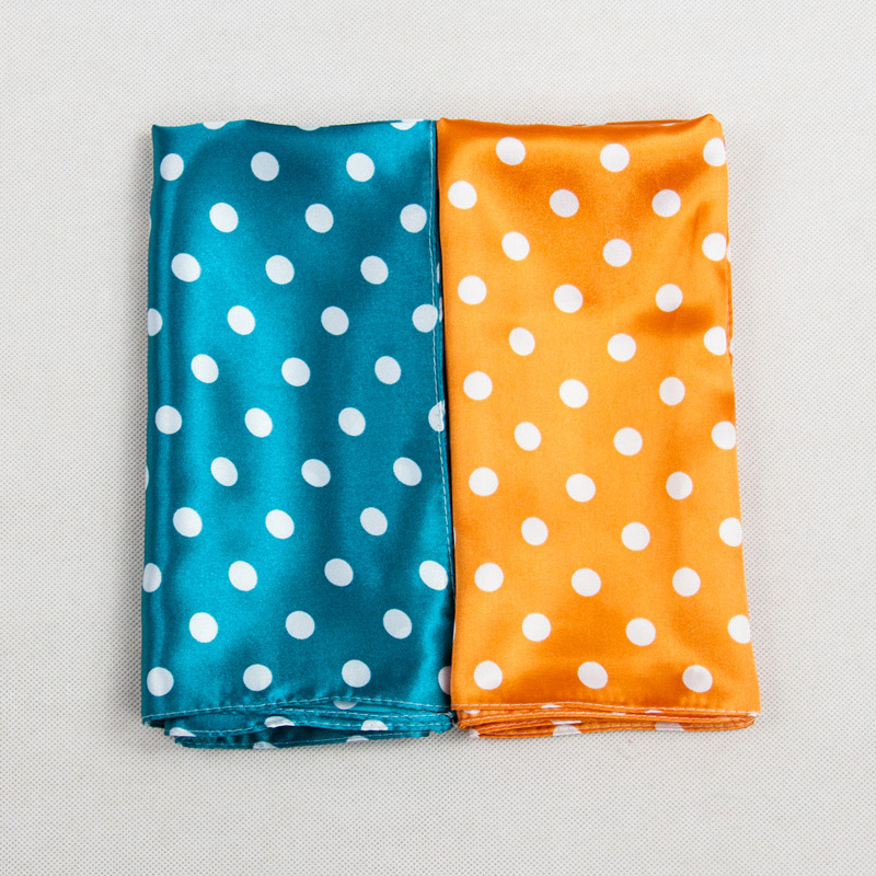 Polyester Color Yellow DOT Small Square Scarf